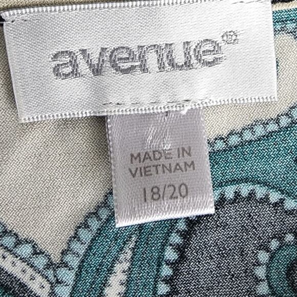 Avenue WOMEN'S TUNIC PLUS SIZE 18/20 FAUX WRAP V NECK PAISLEY - Picture 5 of 6